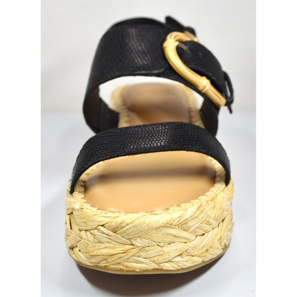 DOLCE VITA NIB CHERA ONYX EMBOSSED LEATHER PLATFORM SLINGBACK SANDAL. SIZE 7.5M - Picture 8 of 13